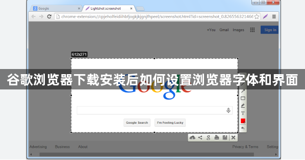 谷歌浏览器下载安装后如何设置浏览器字体和界面1