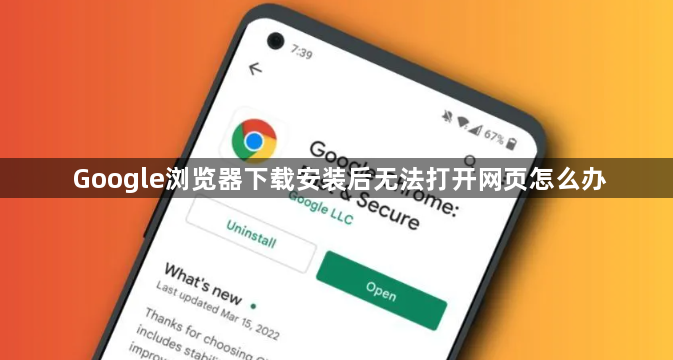 Google浏览器下载安装后无法打开网页怎么办1