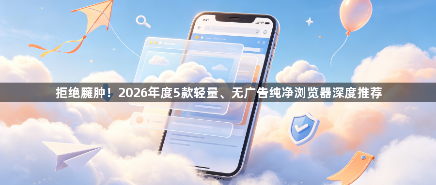 拒绝臃肿!2026年度5款轻量、无广告纯净浏览器深度推荐1