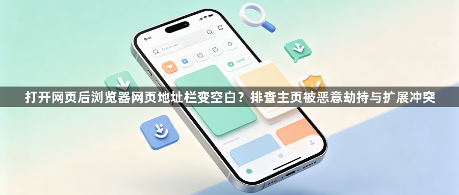 打开网页后浏览器网页地址栏变空白?排查主页被恶意劫持与扩展冲突1